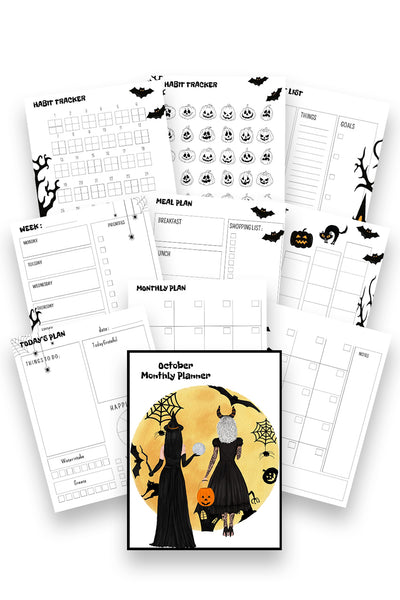 Monthly October Halloween Planner (10 pages)